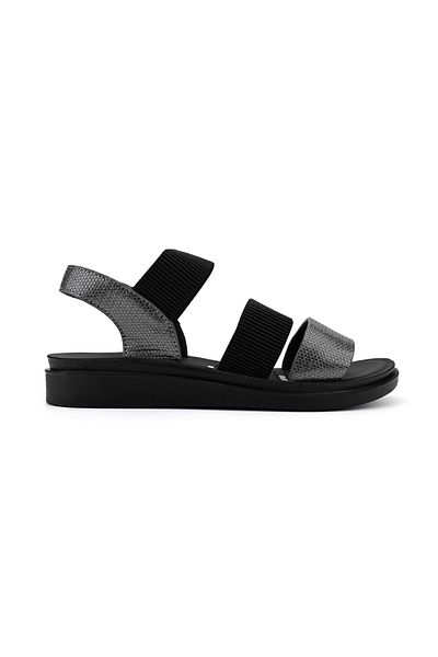 Tmall Women's Sandals, Low Sole, Made of Eco-Leather, SA88, Gun