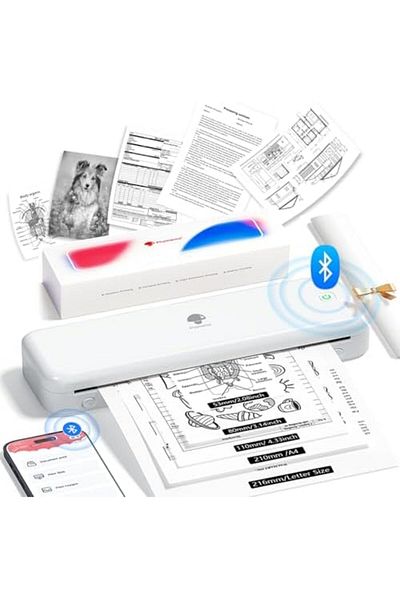 Phomemo M834 (Upgraded) Portable Printer, Inkless Thermal Printer Wireless, Support Multi-Size Therm