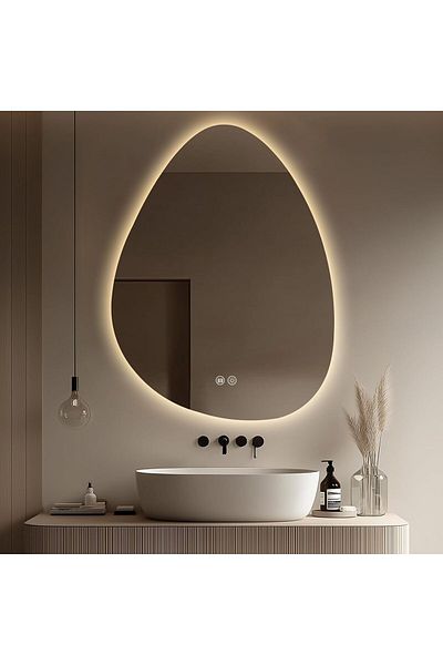 K Korman Oglinda Baie LED 80x60cm Touch Sistem Dezaburire Dimabila