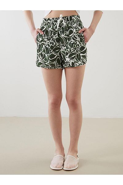 LC Waikiki Patterned Women's Swim Shorts with Elastic Waist (S5)