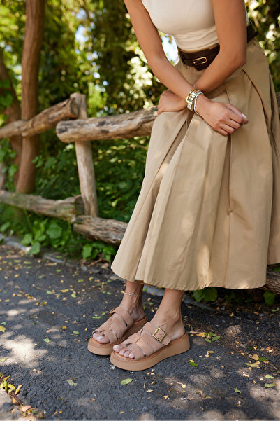 ANGELİNA JONES Dalia Women's Taba Keep Suet Slippers