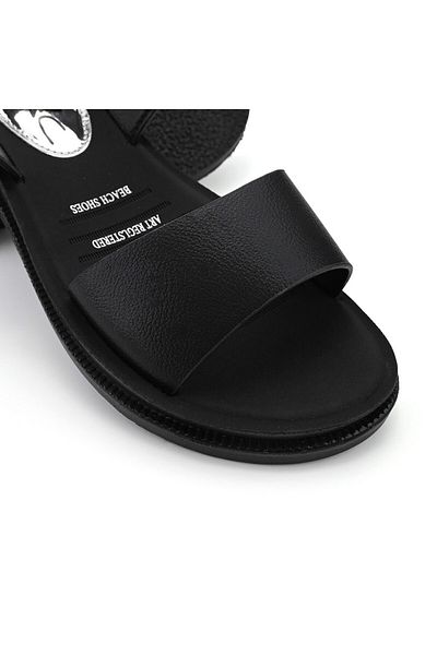 Tmall Sandale de Dama,Cu Talpa Joasa,Din Piele ecologica,SA90,Negru