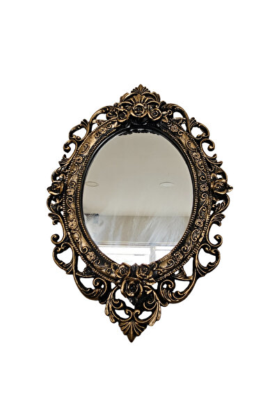 BEREN ATÖLYE Dekoratif 3'lü Ayna Takımı Klasik Model Polyester Eskitme Gold - Dekoratif Ürün