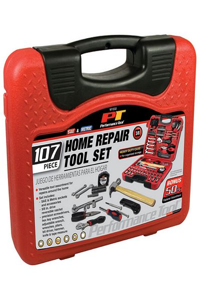 Performance Tool 107-Piece Heavy Duty Home and Auto Tool Set