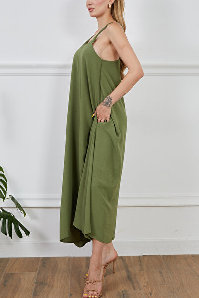 DPARİS Ayrobin Fabric Adjustable Strap Dress