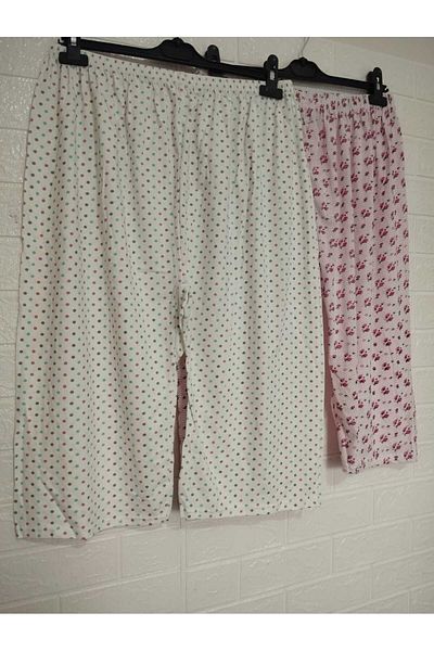 anne moda ankara Full Summer, 100% Cotton, 2 Li Package, Standard Size, Short Pajama Bottom