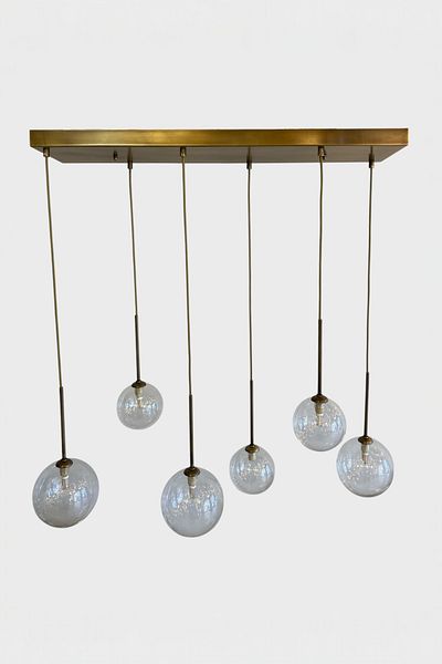 Favori Aydınlatma Brassline 6-Piece Glass Ball Modern Pendant Lamp Chandelier