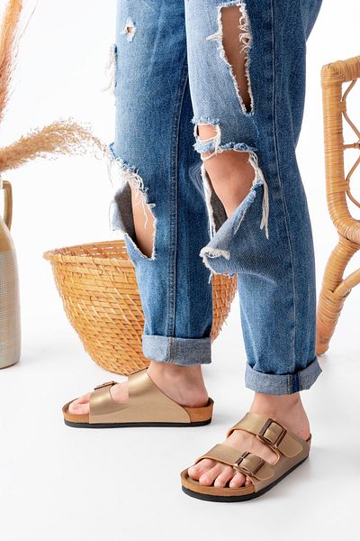 mirvella Unisex Double Buckle Slippers Comfortable Home and Outdoor Slippers