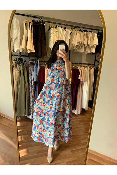 Butik çiçekli salaş elbise