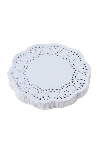 LYOBEST Lace Paper, Round, Diameter 21.5 cm, 100 Pcs/Set, Weight 40 g/m², Color White