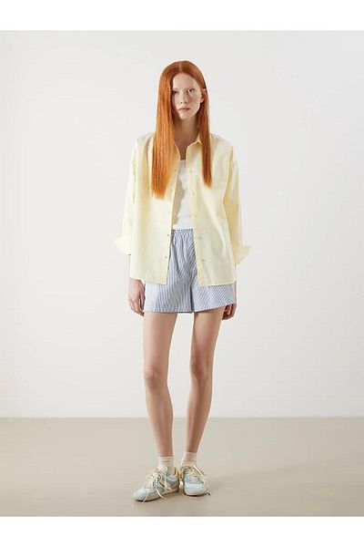 LC Waikiki Cămașă XSIDE Sari oversize din poplin pentru femei (S5)