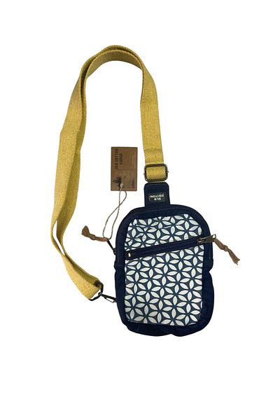 Old Cotton Vintage Unisex Colorful Daily Casual Gatherer Cross Chest Shoulder Messenger Bag 13Cmx21Cm
