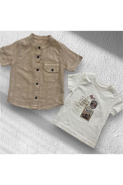 BİGÜMEX Boy's Shirt T-Shirt 2-Piece Set