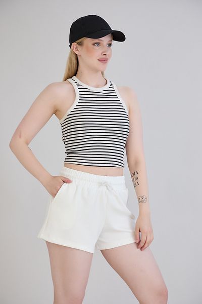 Dream Style Women's Shorts Modal Fabric Soft Textured Stretchy Lycra Lace-Up Double Pocket Shorts