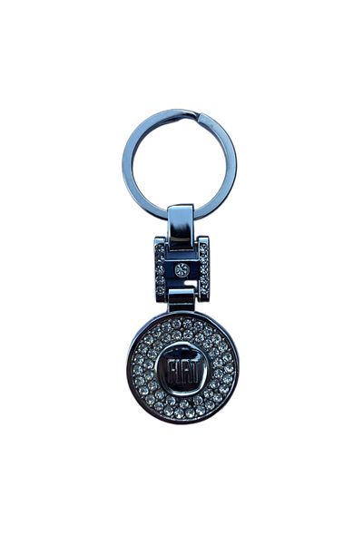 RoseTR Luxury Stone Metal Keychain Accessory Compatible with Fiat Fiat 500 Egea Linea