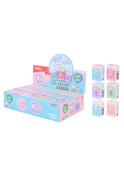 Deli ممحاة آيس كريم EH301، 37.5×25×17 مم، 36 قطعة - مثالية للتعلم الممتع والم...