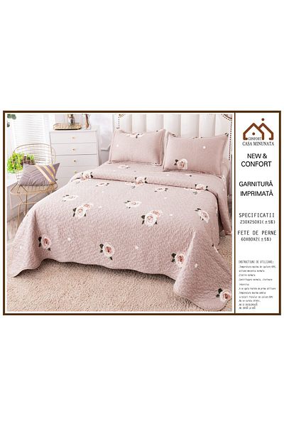 FIONNA.RO 3 Piece Velvet Duvet Cover - Pink Bohemian