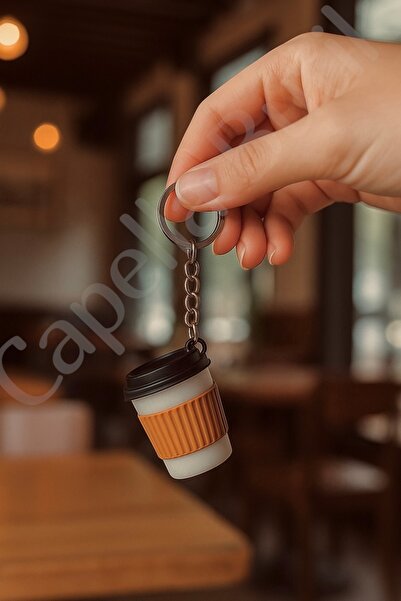 Capella سلسلة مفاتيح على شكل كوب قهوة وحقيبة ساحرة على شكل كوب قهوة
