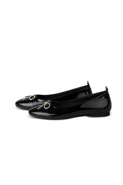 Letafia Alora Bow Detailed Patent Leather Ballerinas