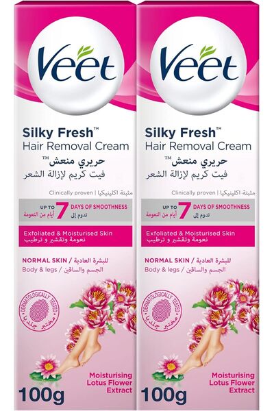 Veet كريم إزالة الشعر حريري منعش، برائحة مستخلص زهرة اللوتس المرطبة، 100 غرام...