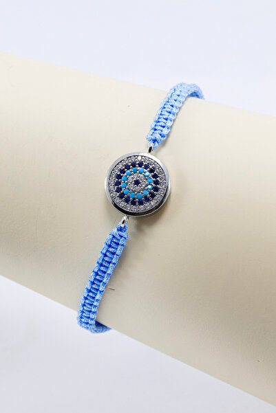 biuti Baby Blue Elevator Silver Zircon Stone Evil Eye Bracelet, Gift Bracelet
