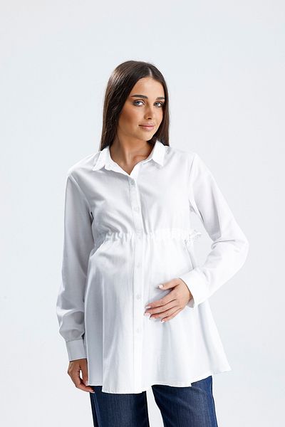 KATLİN MATERNİTY WEAR Maternity Shirt, Poplin Cotton Fabric, Side Lacing and Sleeve Curving Detail