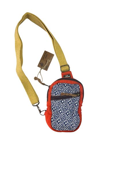 Old Cotton Vintage Unisex Colorful Daily Casual Gatherer Cross Chest Shoulder Messenger Bag 13Cmx21Cm