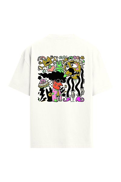 Colermi Cartoon Character Back Printed Unisex Oversize T-Shirt