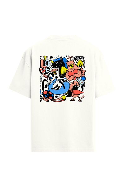 Colermi Love Themed Back Printed Oversize T-Shirt