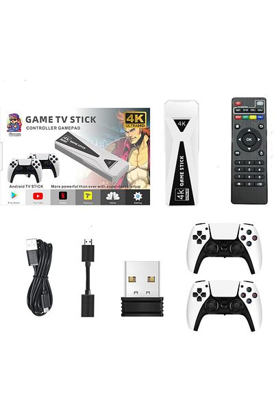 rexa 4K HD TV Game Stick Video Game Console Retro Games Wireless Handheld Game Player Gamepad