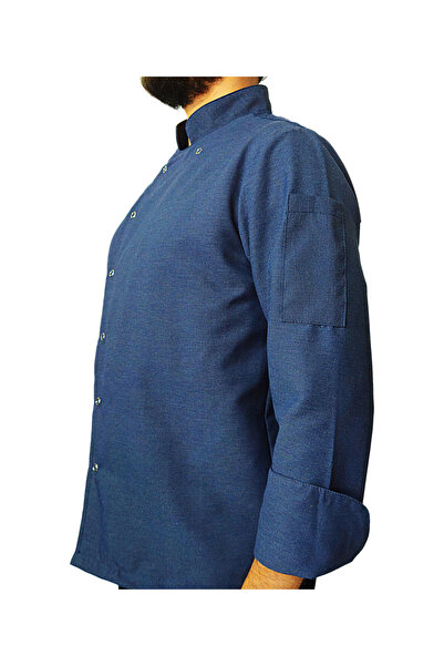 Ant Rotagrup Üniforma ve İş Elbiseleri Jachetă de bucătar Blugi Culoare Unisex Închidere cu capse Mâneci lungi Chef Cook Jachetă de bucătărie