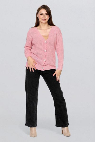Fox Life Kids Women's Stoned Button Detailed Honeycomb Knitted Cardigan Flt1015