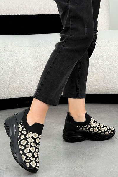 Mamito Ayakkabı DNR 515 Pantofi sport tricotaj cu model leopard