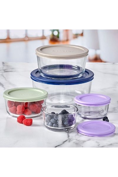 Anchor 10-Piece High Quality Round Food Storage Set Multicolor