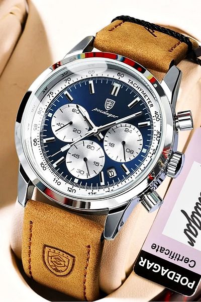 POEDAGAR 921L Luxury Leather Cord Men Wrist Watch