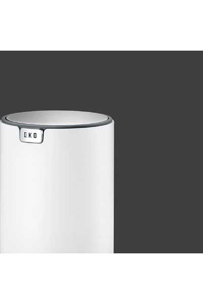 EKO Fandy Swing Top Lid Table Bin White 1.5 Liter