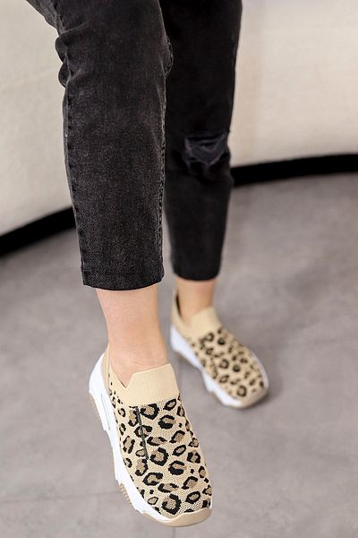 Mamito Ayakkabı DNR 515 Pantofi sport tricotaj cu model leopard