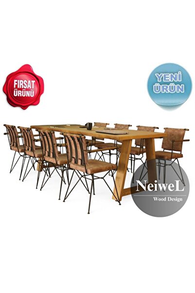 Neiwel Dove Doğal Ahşap Toplantı Masası-80cm-120cm-Ebat Seçenekli