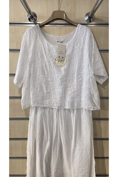 Park Moda Rochie italiană în straturi de mătase și amestec de bumbac