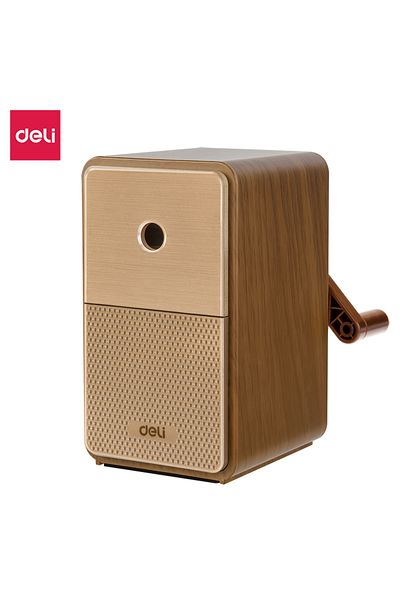 Deli Deli E71160-BR 5-Level Rotary Pencil Sharpener – Brown – ideal for school & office
