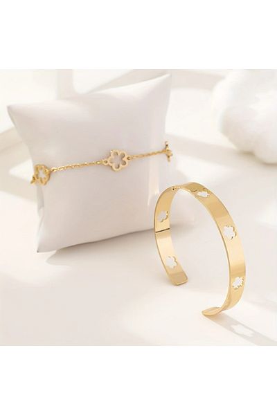 Ayzen Double Bracelet with Clover Design