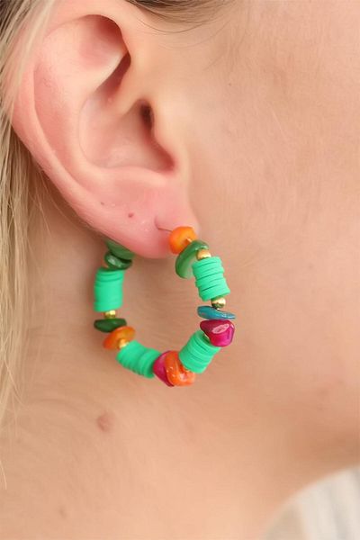 SeyCey.co Green Color Jewelled Earrings