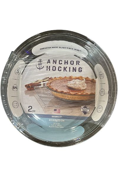 Anchor 2-Piece Essentials Dishwasher and Microwave Safe Round Roaster Set Clear 9inch