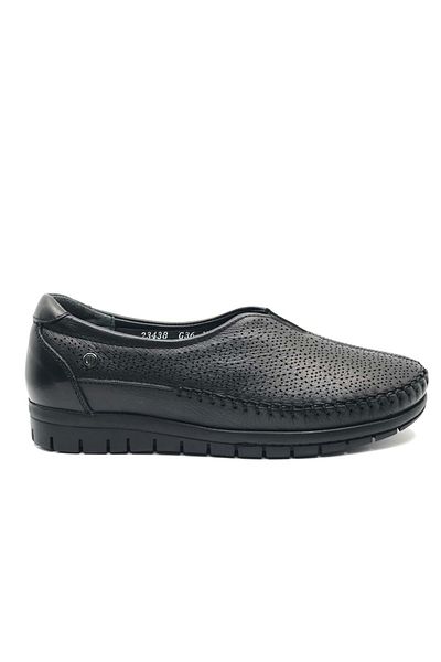 Forelli Essel Genuine Leather Orthopedic Comfort Women's Casual Shoes Black