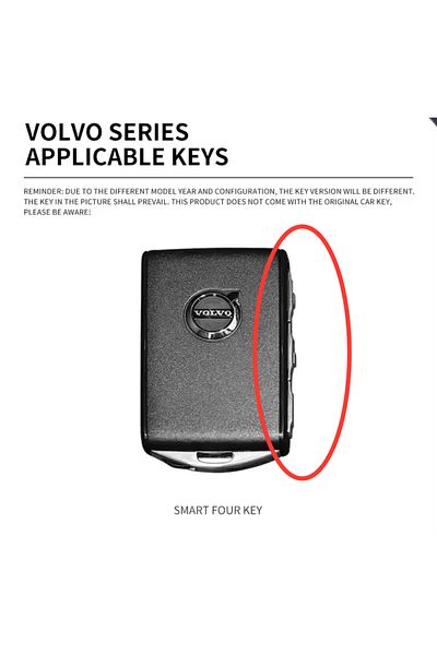 emii auto spare parts For Volvo Xc60 Xc40 Xc90 S90 V60 S60 V90 C40 Key Case Cover Black/Red