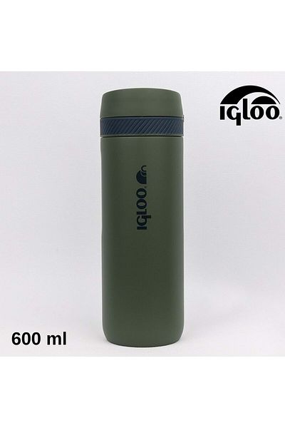 IGLOO Squid Thermos 600ml Locking Cover Flask Khaki