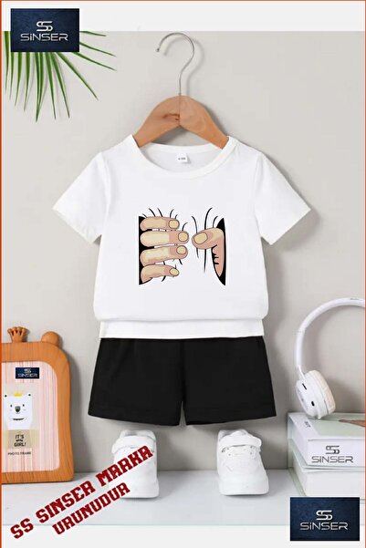 SS SİNSER Children's Unisex “Hand Comes Out of the Black“ Special Printed Cre...