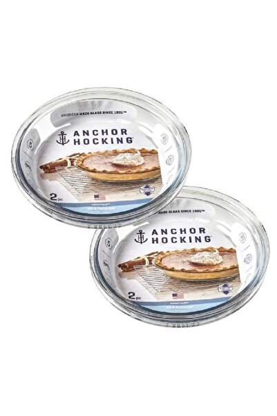 Anchor 2-Piece Essentials Dishwasher and Microwave Safe Round Roaster Set Clear 9inch