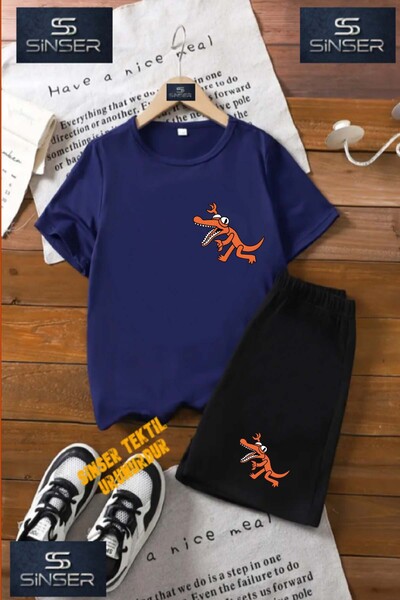 SS SİNSER Children's Unisex “Speckle Orange “ Special Printed Crew Neck T-Shi...