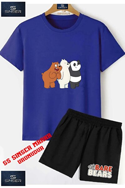 SS SİNSER Children's Unisex “Pandas 3Lu Sasiran“ Special Printed Crew Neck T-...